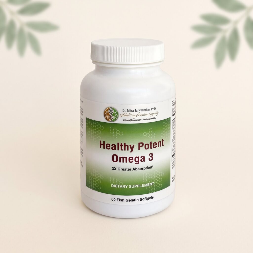 Healthy Potent Omega 3 supplement bottle